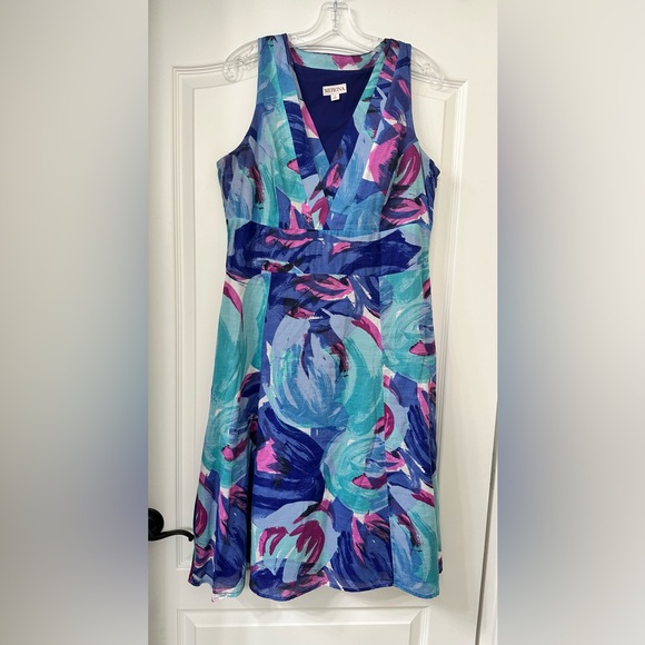 Lovely sleeveless cotton dress - sz. 12 - Picture 1 of 4